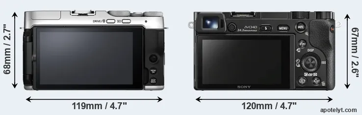 Comparison X-A7 or A6000 rear