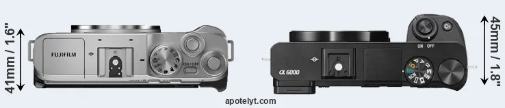 Compare X-A7 versus A6000 top