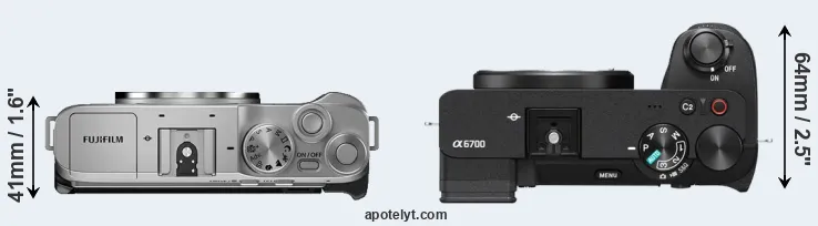 Compare X-A7 versus A6700 top