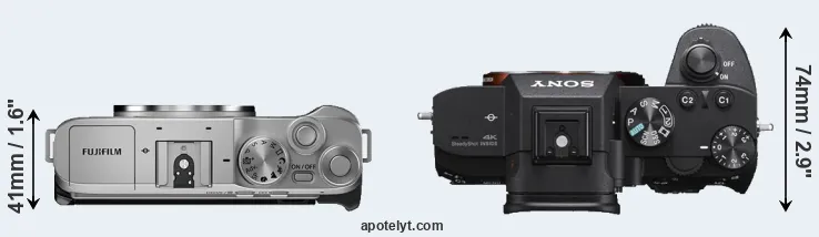 Compare X-A7 versus A7 III top