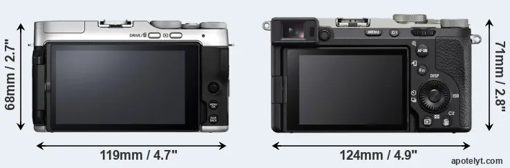 Comparison X-A7 or A7C II rear