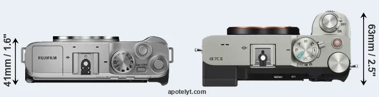 Compare X-A7 versus A7C II top