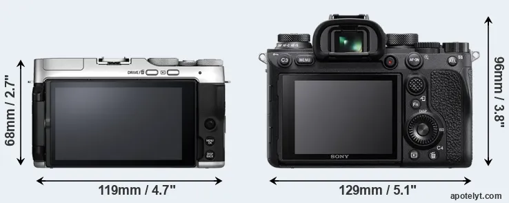 Comparison X-A7 or A9 II rear