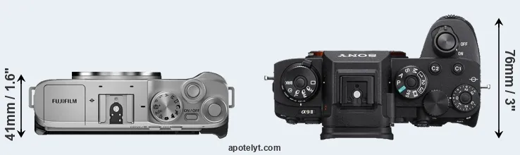 Compare X-A7 versus A9 II top