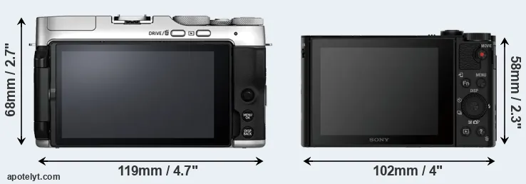 Comparison X-A7 or HX90V rear