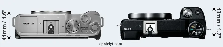 Compare X-A7 versus NEX-6 top