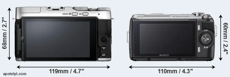 Comparison X-A7 or NEX-C3 rear