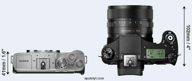 Compare X-A7 versus RX10 II top
