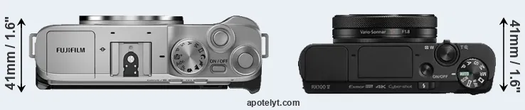 Compare X-A7 versus RX100 V top