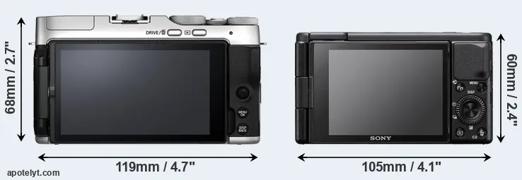 Comparison X-A7 or ZV-1 rear