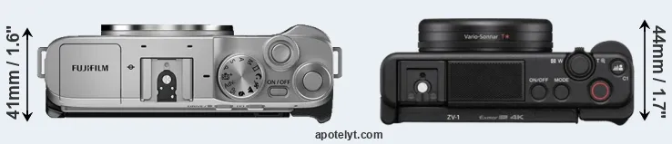 Compare X-A7 versus ZV-1 top