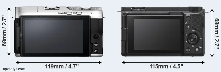 Comparison X-A7 or ZV-E10 II rear