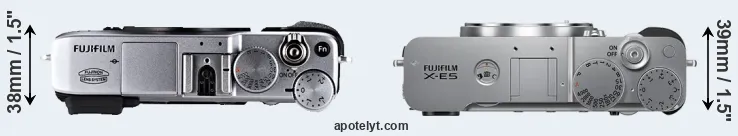 Compare X-E1 versus X-E5 top