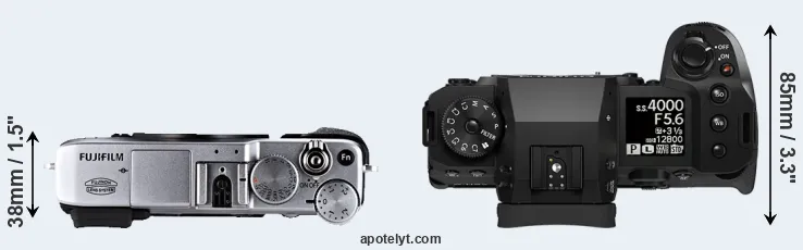 Compare X-E1 versus X-H2 top