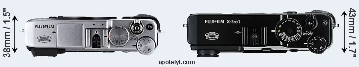 Compare X-E1 versus X-Pro1 top