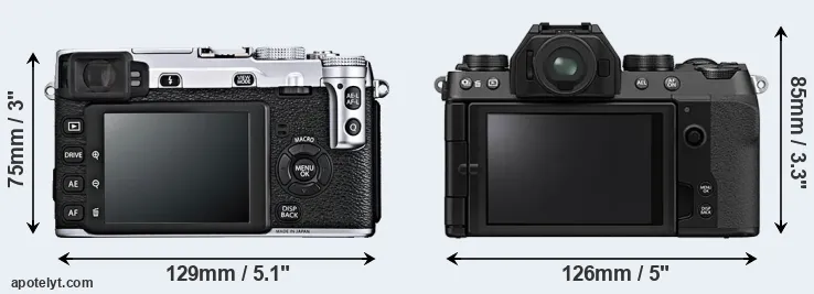 Comparison X-E1 or X-S10 rear