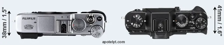 Compare X-E1 versus X-T20 top