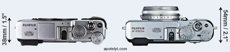 Compare X-E1 versus X100S top