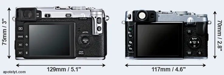 Comparison X-E1 or X20 rear