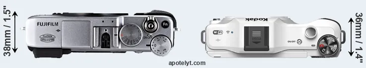 Compare X-E1 versus S-1 top