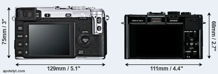 Comparison X-E1 or D-LUX 6 rear