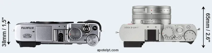 Compare X-E1 versus D-LUX 7 top