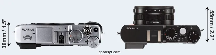 Compare X-E1 versus D-LUX Typ 109 top