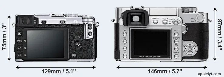 Comparison X-E1 or Digilux 3 rear