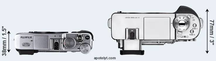 Compare X-E1 versus Digilux 3 top