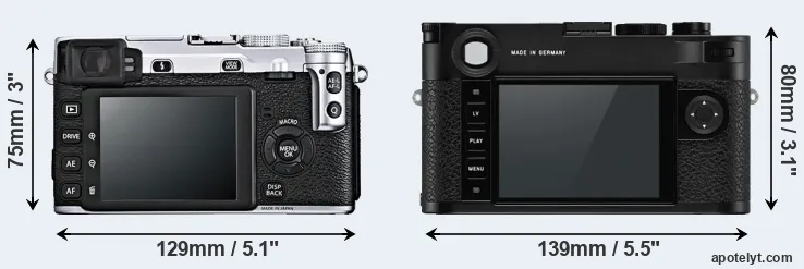 Comparison X-E1 or M10-P rear