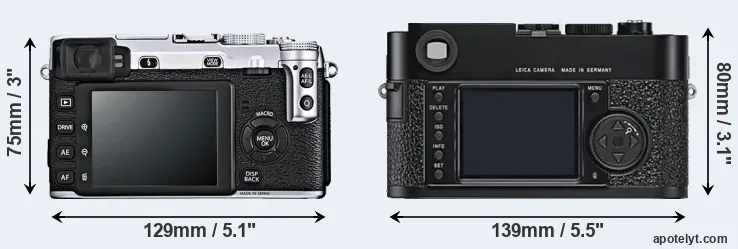 Comparison X-E1 or M9 rear