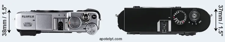 Compare X-E1 versus M9 top