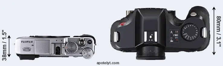 Compare X-E1 versus S2 top