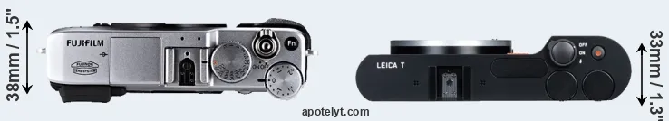 Compare X-E1 versus T Typ 701 top
