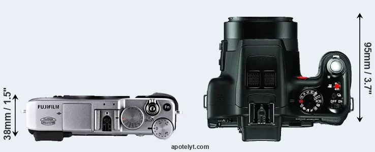 Compare X-E1 versus V-LUX 3 top