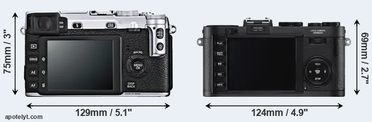Comparison X-E1 or X2 rear