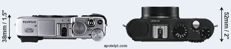 Compare X-E1 versus X2 top