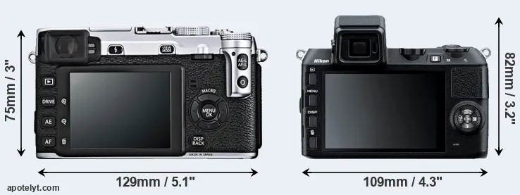 Comparison X-E1 or V2 rear