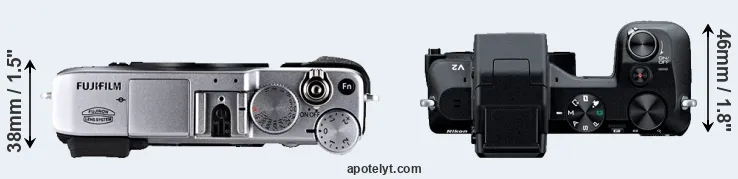 Compare X-E1 versus V2 top