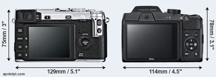 Comparison X-E1 or B500 rear