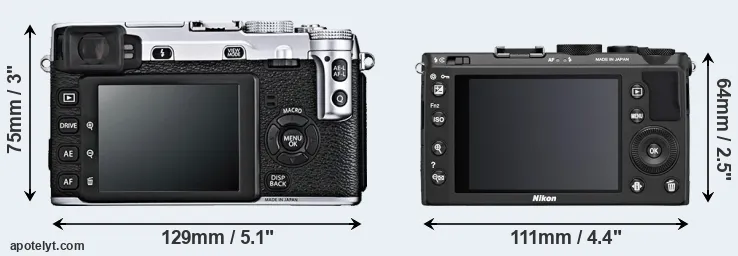 Comparison X-E1 or Coolpix A rear