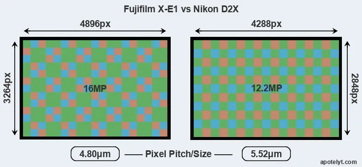 X-E1 versus D2X MP