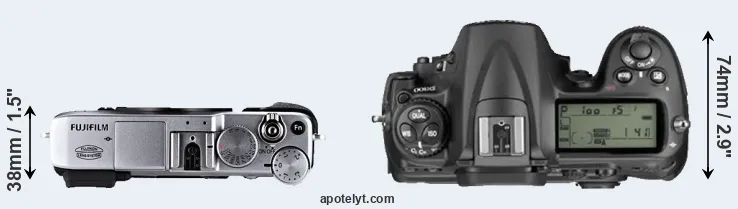 Compare X-E1 versus D300 top