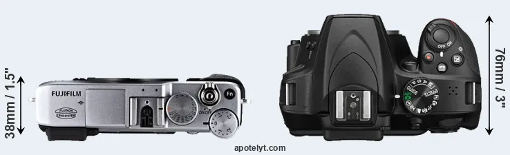 Compare X-E1 versus D3400 top