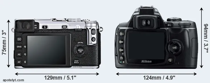 Comparison X-E1 or D40 rear
