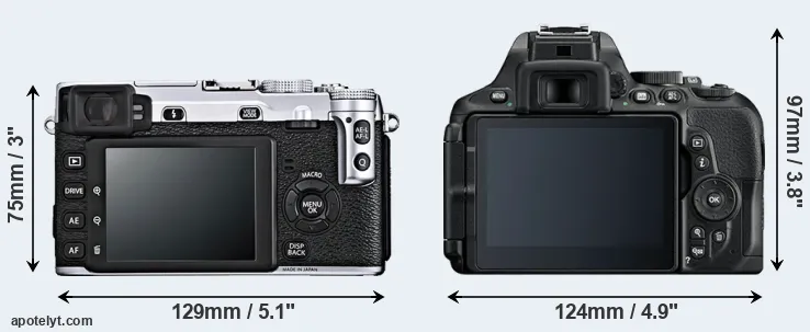 Comparison X-E1 or D5600 rear