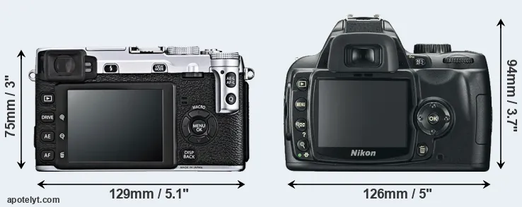Comparison X-E1 or D60 rear