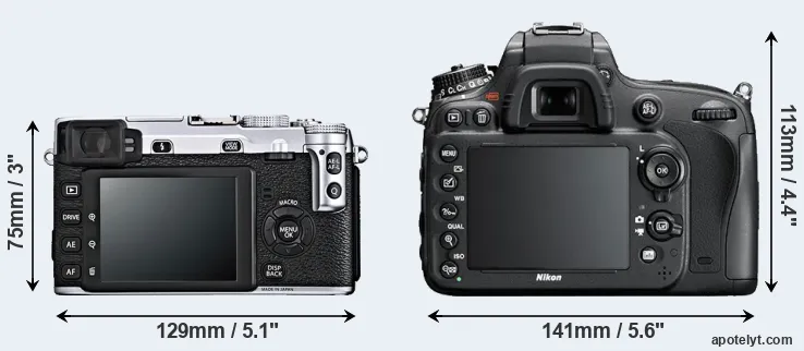 Comparison X-E1 or D600 rear