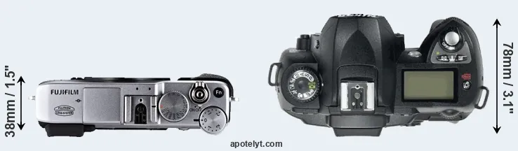 Compare X-E1 versus D70 top