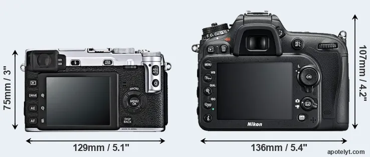 Comparison X-E1 or D7200 rear